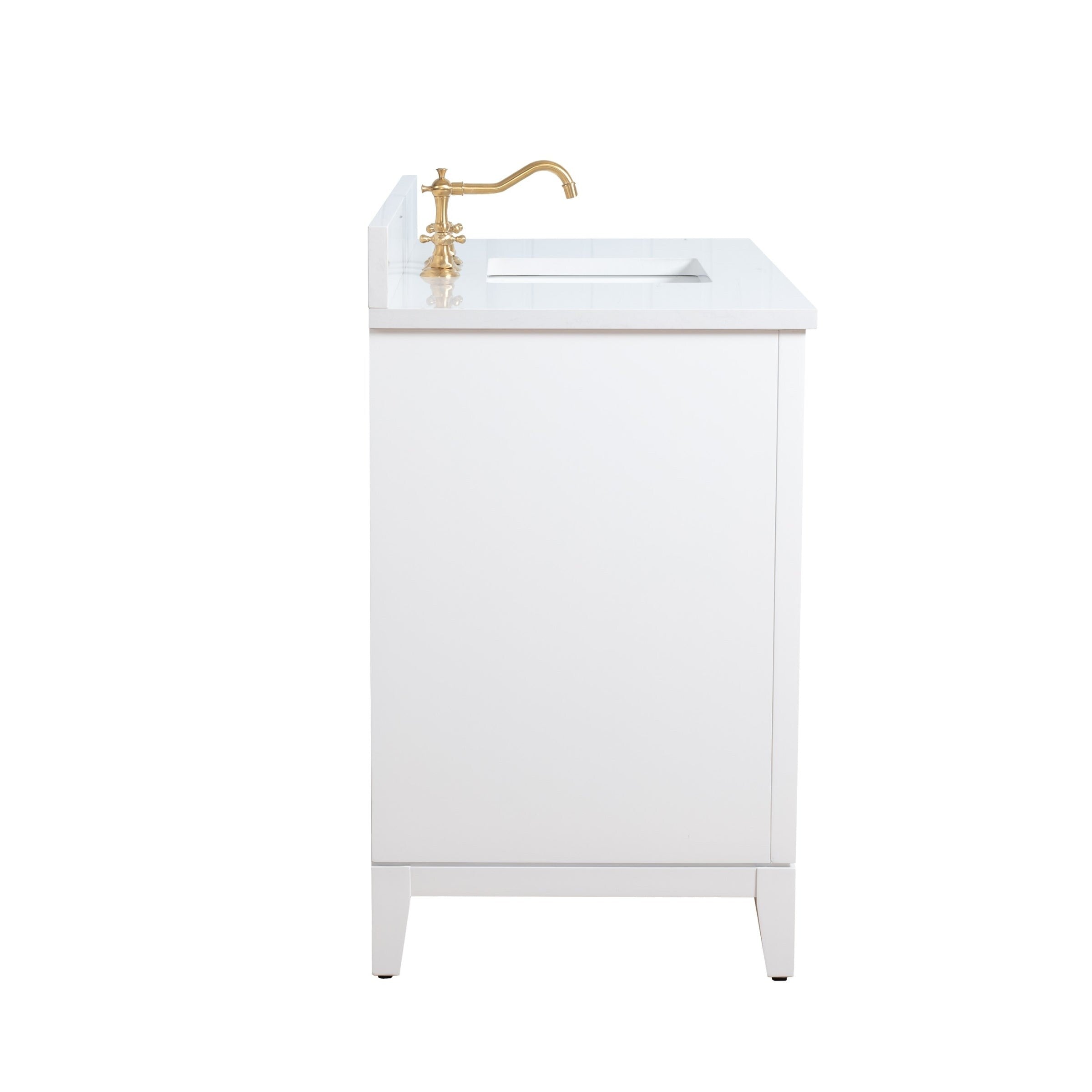 Vanity Art Bathroom Vanity with Ceramic Sink and Engineered Marble Top