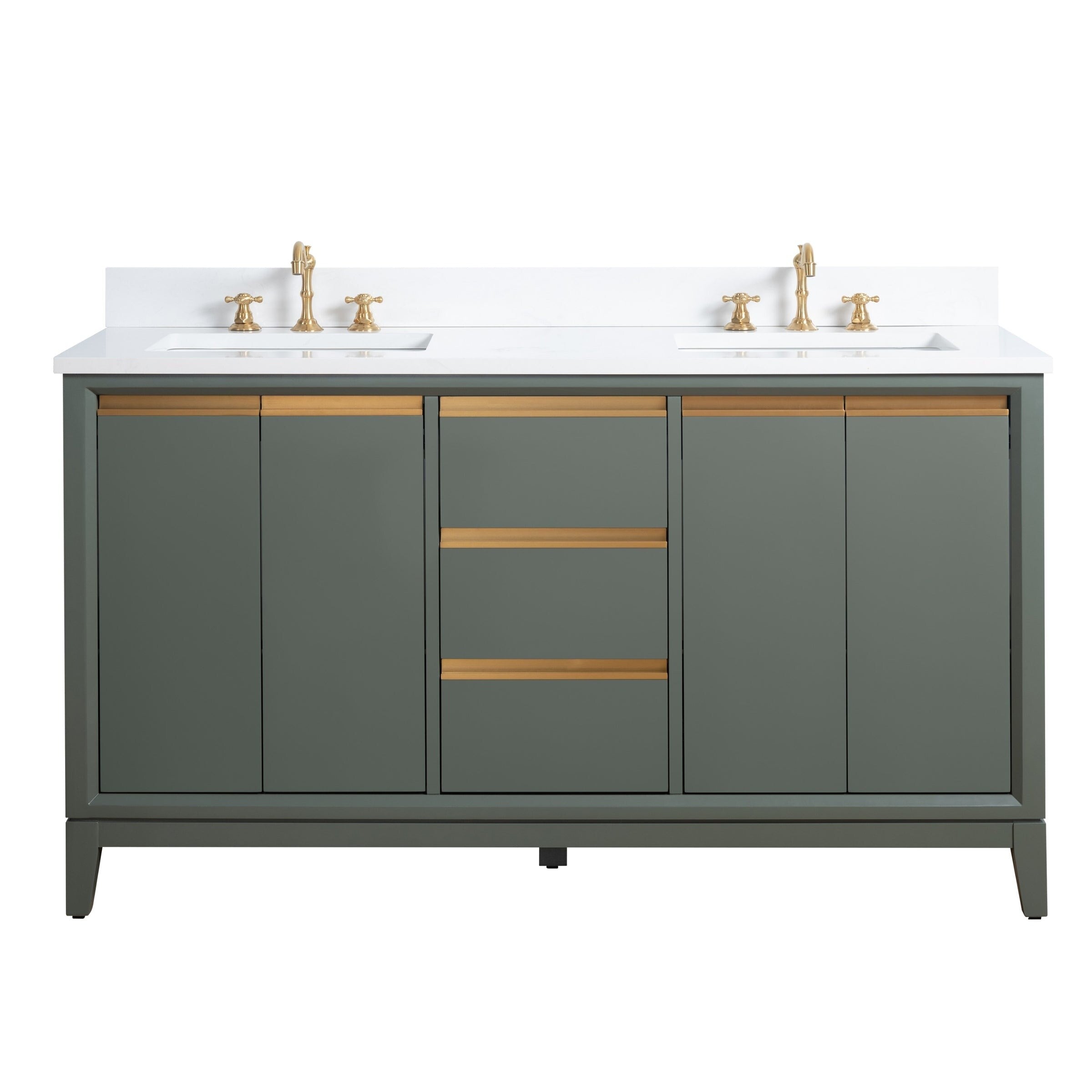 Vanity Art Bathroom Vanity with Ceramic Sink and Engineered Marble Top