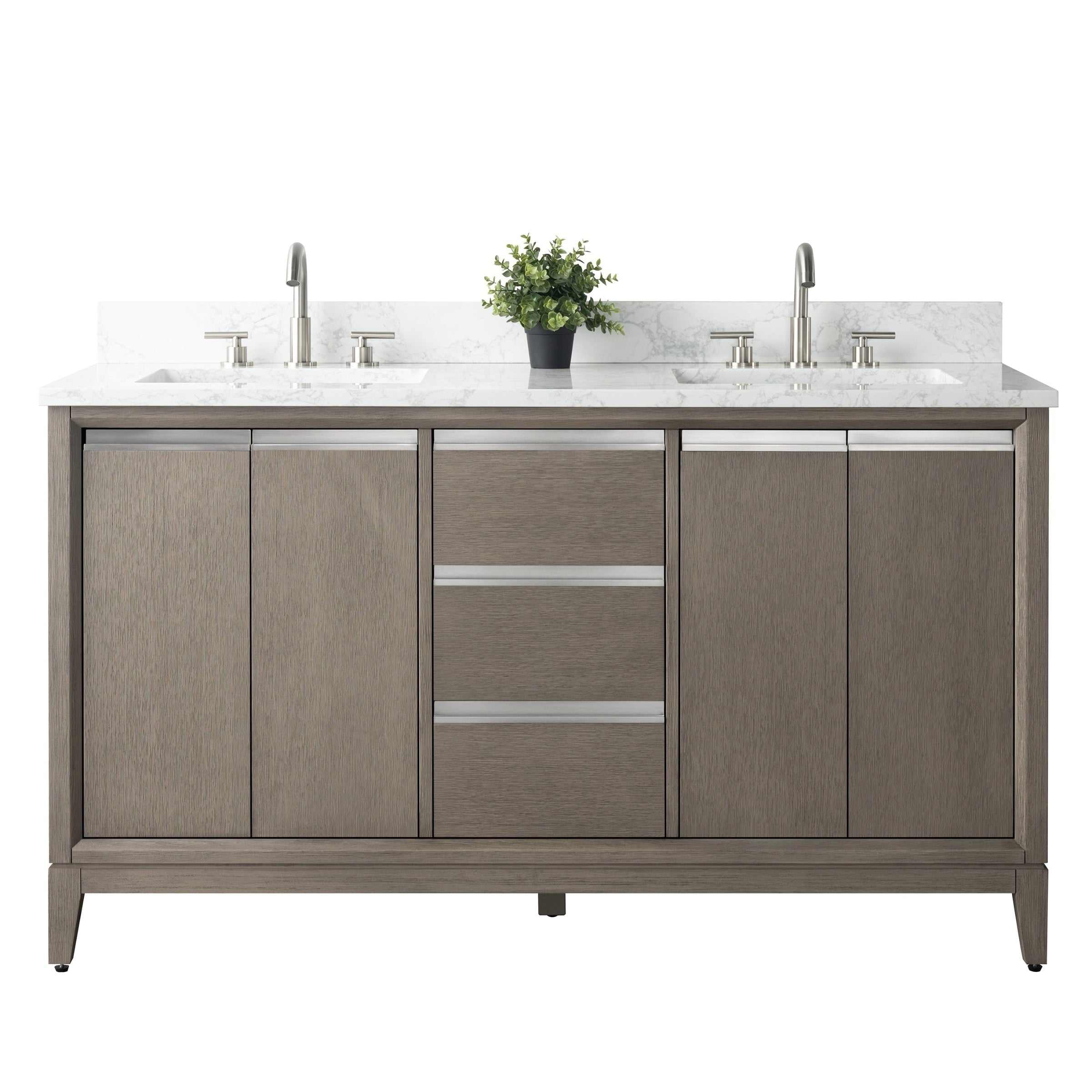 Vanity Art Bathroom Vanity with Ceramic Sink and Engineered Marble Top