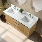 Vanity Art Bathroom Vanity with Ceramic Sink and Engineered Marble Top