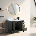 Vanity Art Bathroom Vanity with Ceramic Sink and Engineered Marble Top
