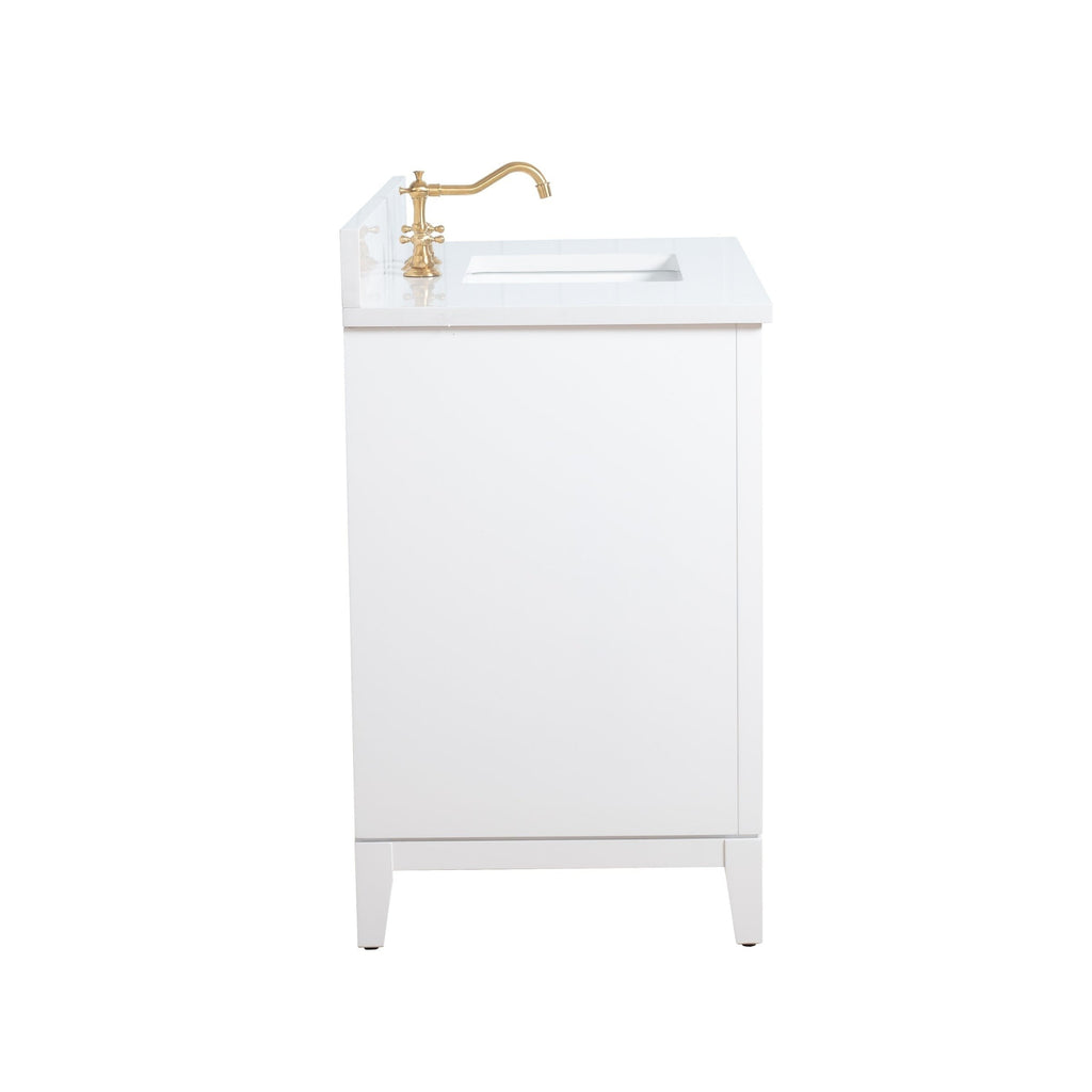 Vanity Art Bathroom Vanity with Ceramic Sink and Engineered Marble Top