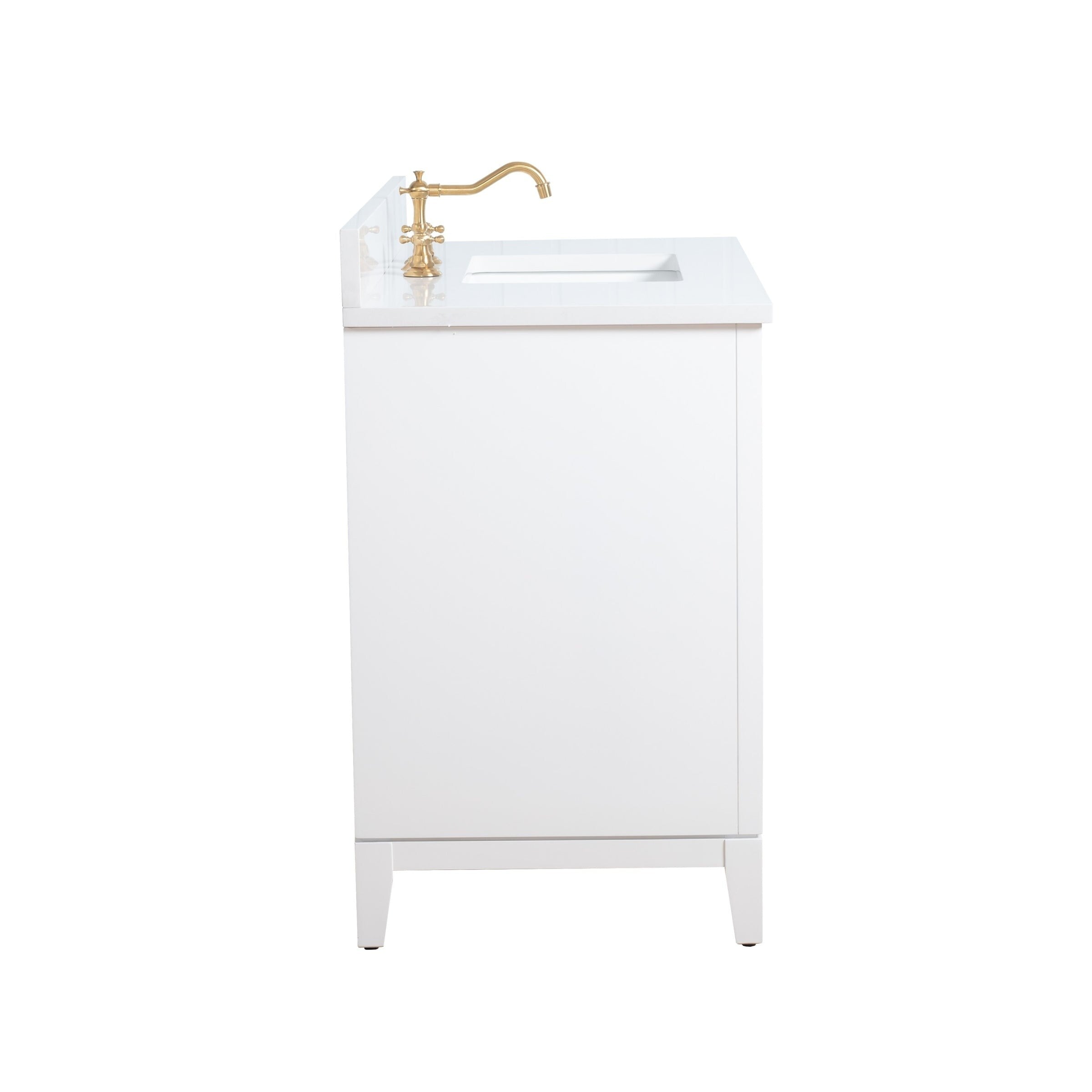Vanity Art Bathroom Vanity with Ceramic Sink and Engineered Marble Top