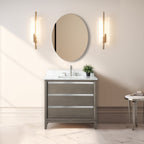 Vanity Art Bathroom Vanity with Ceramic Sink and Engineered Marble Top