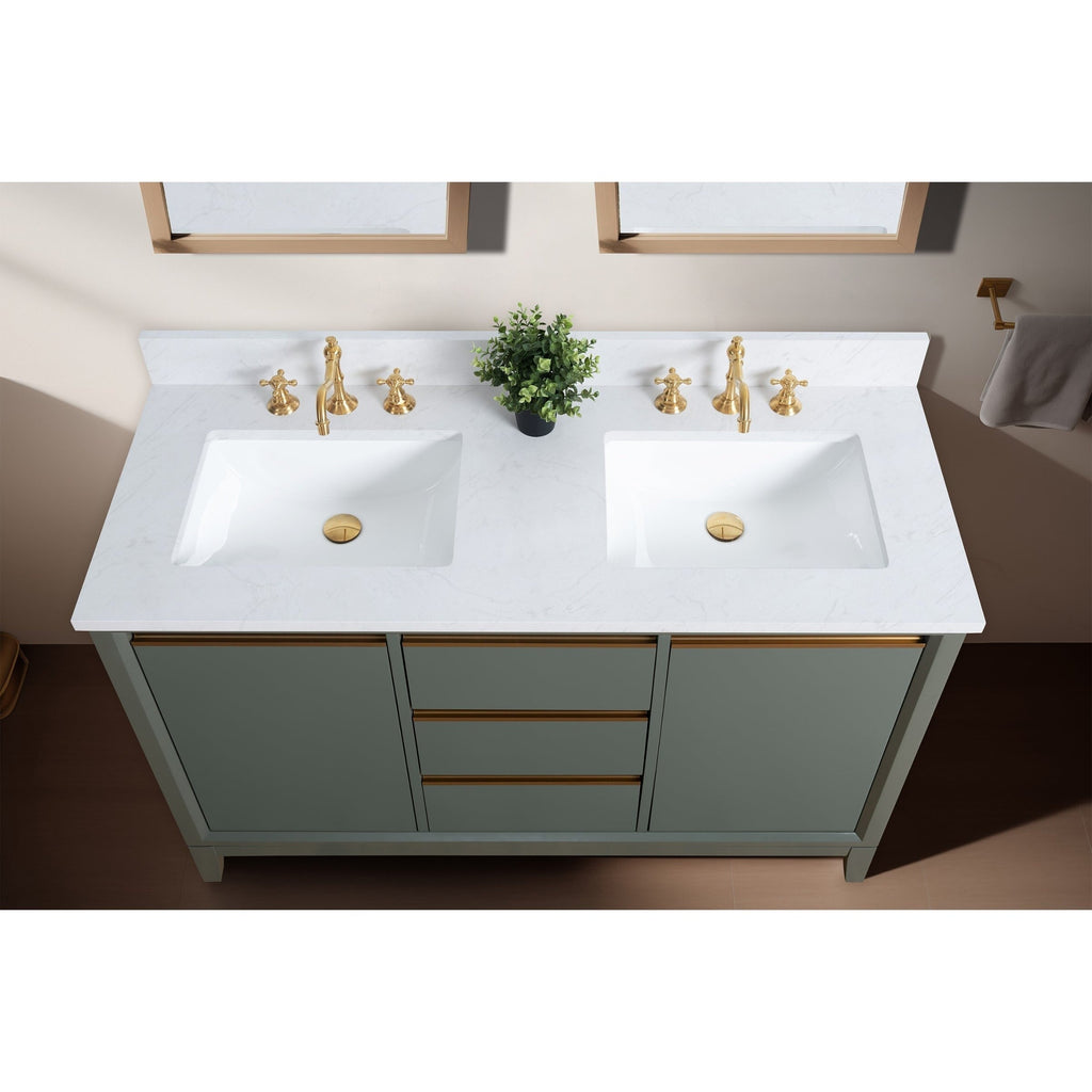 Vanity Art Bathroom Vanity with Ceramic Sink and Engineered Marble Top