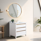 Vanity Art Bathroom Vanity with Ceramic Sink and Engineered Marble Top