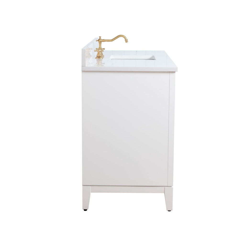 Vanity Art Bathroom Vanity with Ceramic Sink and Engineered Marble Top