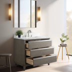 Vanity Art Bathroom Vanity with Ceramic Sink and Engineered Marble Top