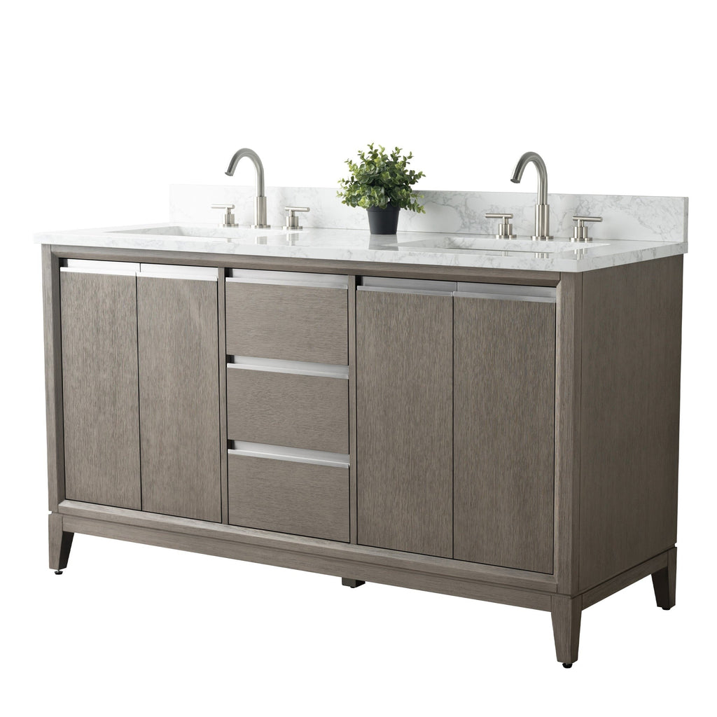 Vanity Art Bathroom Vanity with Ceramic Sink and Engineered Marble Top
