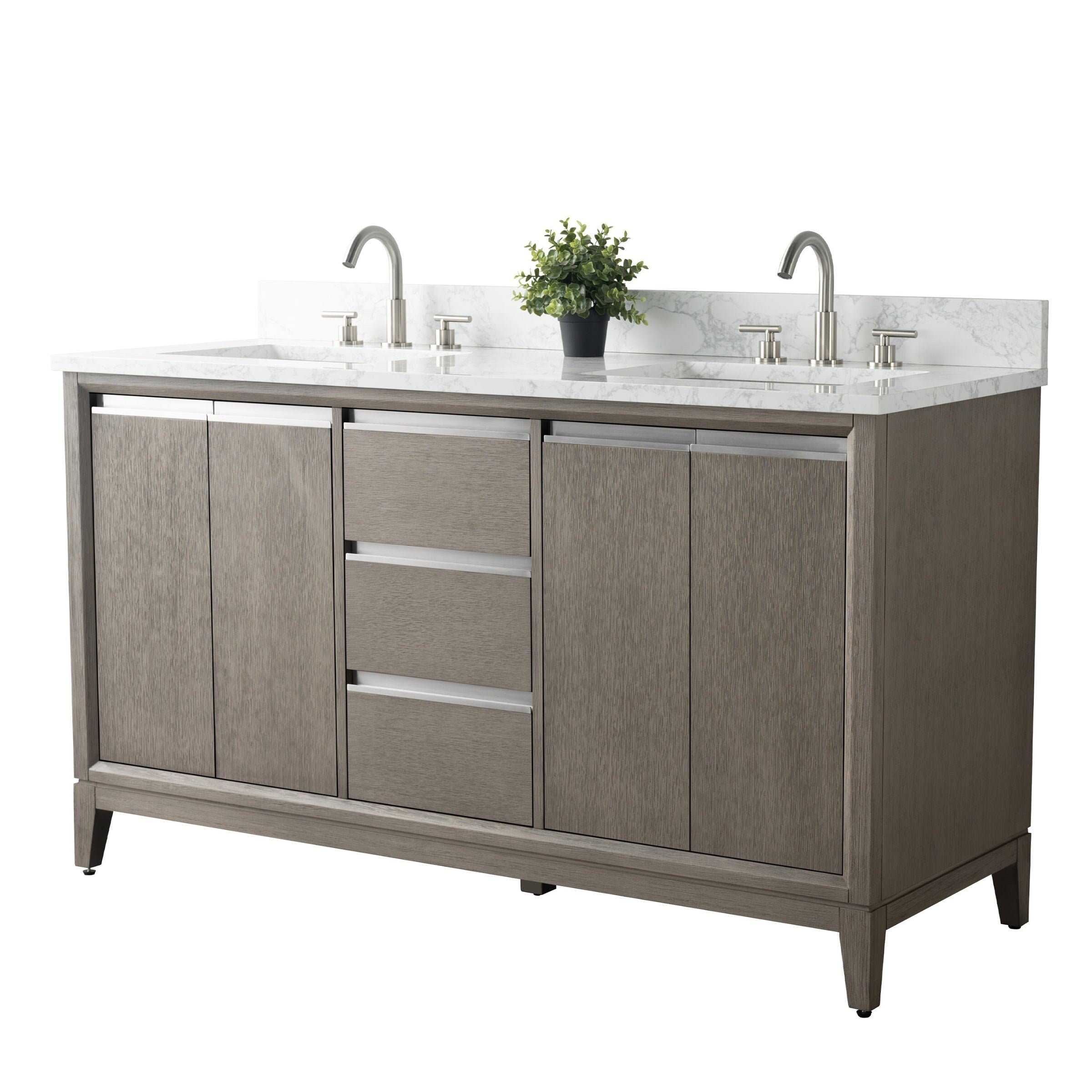 Vanity Art Bathroom Vanity with Ceramic Sink and Engineered Marble Top