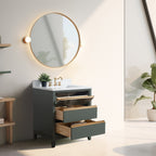 Vanity Art Bathroom Vanity with Ceramic Sink and Engineered Marble Top