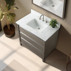 Vanity Art Bathroom Vanity with Ceramic Sink and Engineered Marble Top