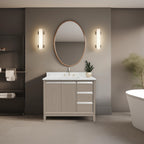 Vanity Art Bathroom Vanity with Ceramic Sink and Engineered Marble Top