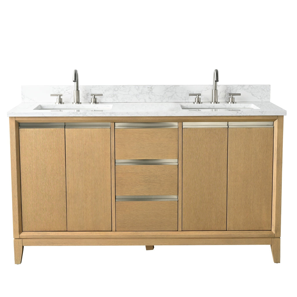 Vanity Art Bathroom Vanity with Ceramic Sink and Engineered Marble Top