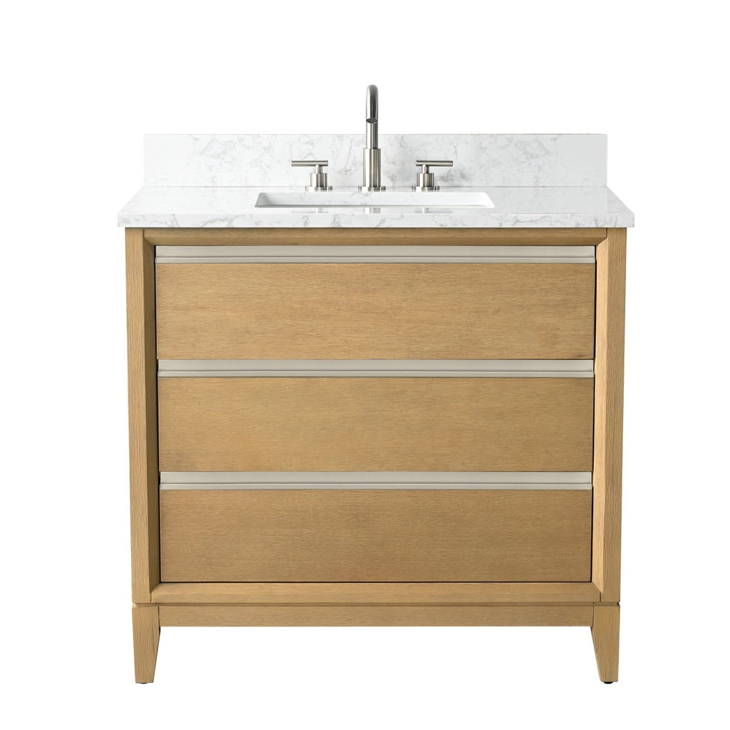 Vanity Art Bathroom Vanity with Ceramic Sink and Engineered Marble Top