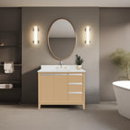 Vanity Art Bathroom Vanity with Ceramic Sink and Engineered Marble Top