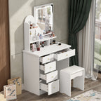 Vanity Set With Mirror and Lamp Home Makeup Dressing Table with Stool