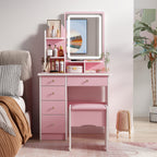 Vanity Set With Mirror and Lamp Home Makeup Dressing Table with Stool