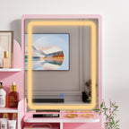 Vanity Set With Mirror and Lamp Home Makeup Dressing Table with Stool