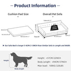 Velvet Tufted Couch Pet Bed Upholstered with Removable Cushion
