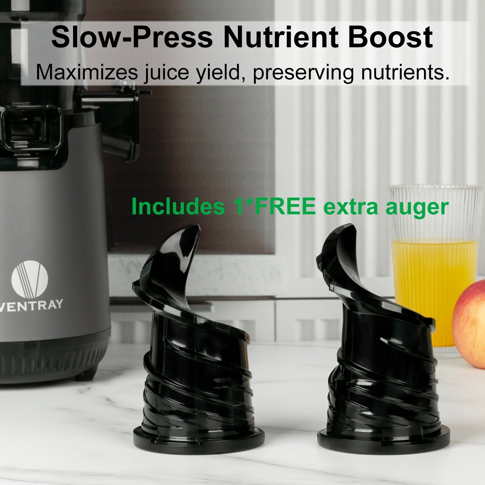 Ventray 900 Slow Masticating Juicer, Cold Press Juicer with 5.1 Extra Large Wide Feed Chute