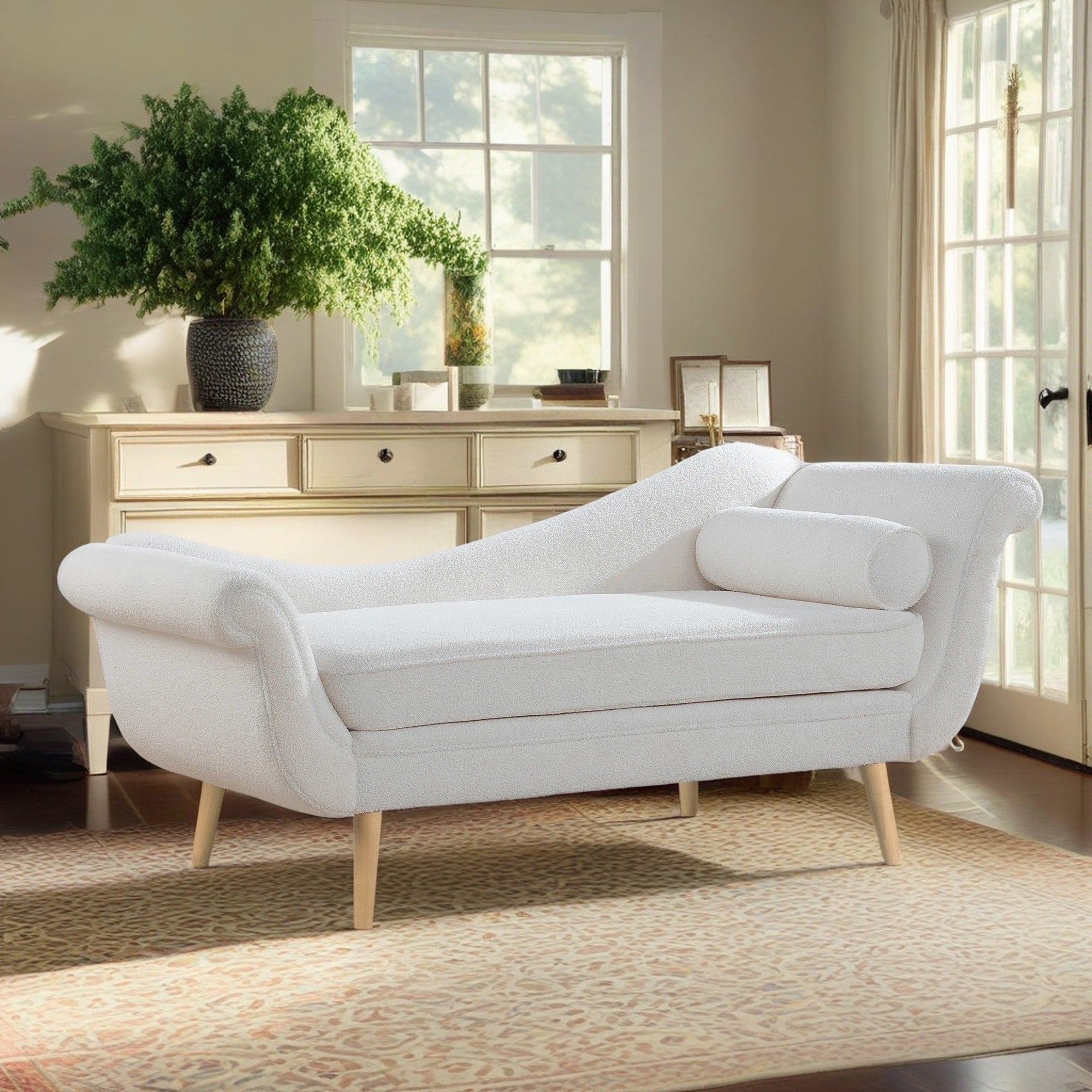 Vintage Chaise Lounge with Scroll Arms by Christopher Knight Home