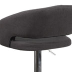 Modern Upholstered Adjustable-Height Barstool with Rounded Back