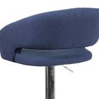 Modern Upholstered Adjustable-Height Barstool with Rounded Back