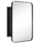 TEHOME WH Recessed Framed Medicine Cabinet with Mirror and Adjustable Shelves