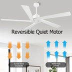 WINGBO 54 Inch DC Motor Indoor Ceiling Fan without Lights - N/A