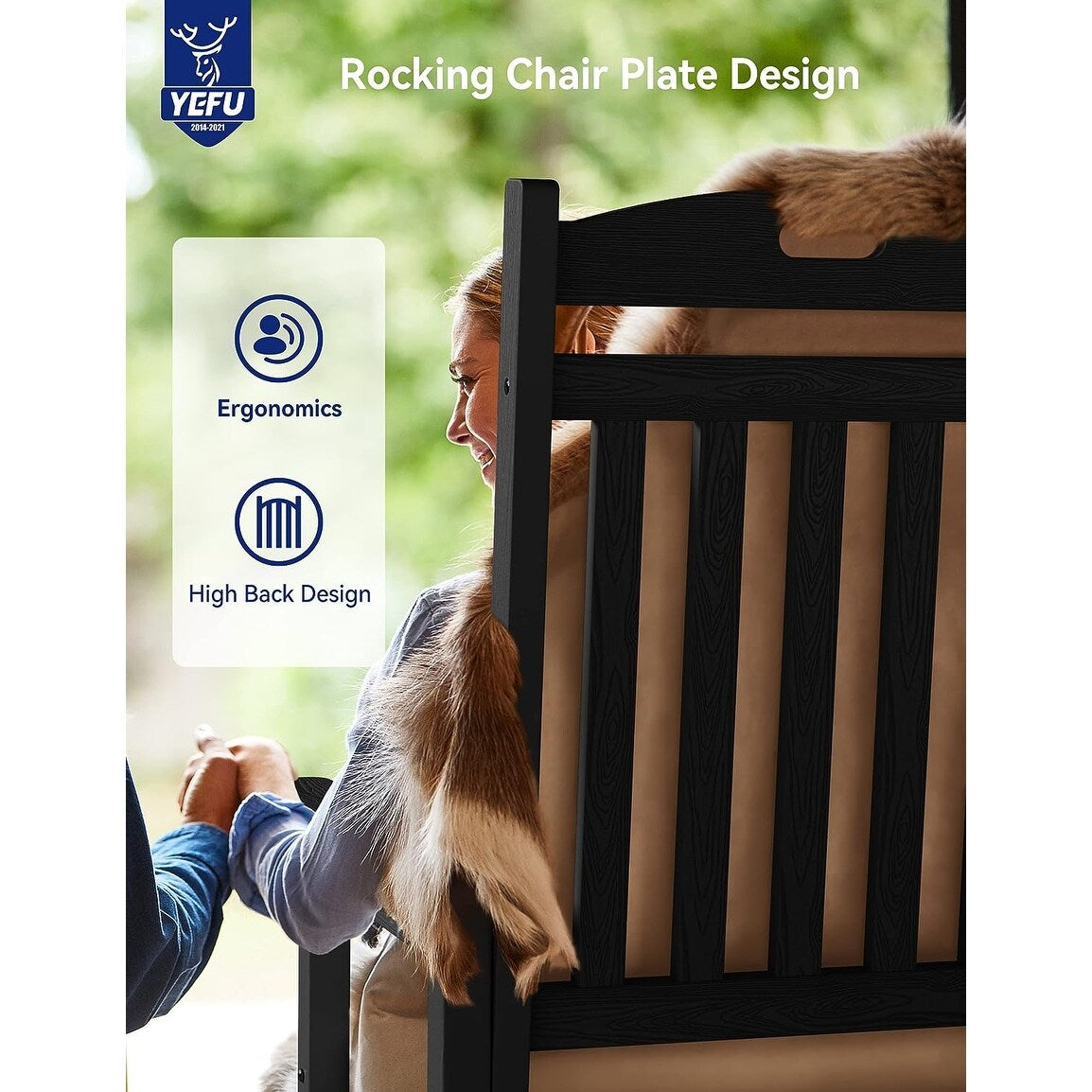 WINSOON All Weather Outdoor Rocking Chair, Set of 2