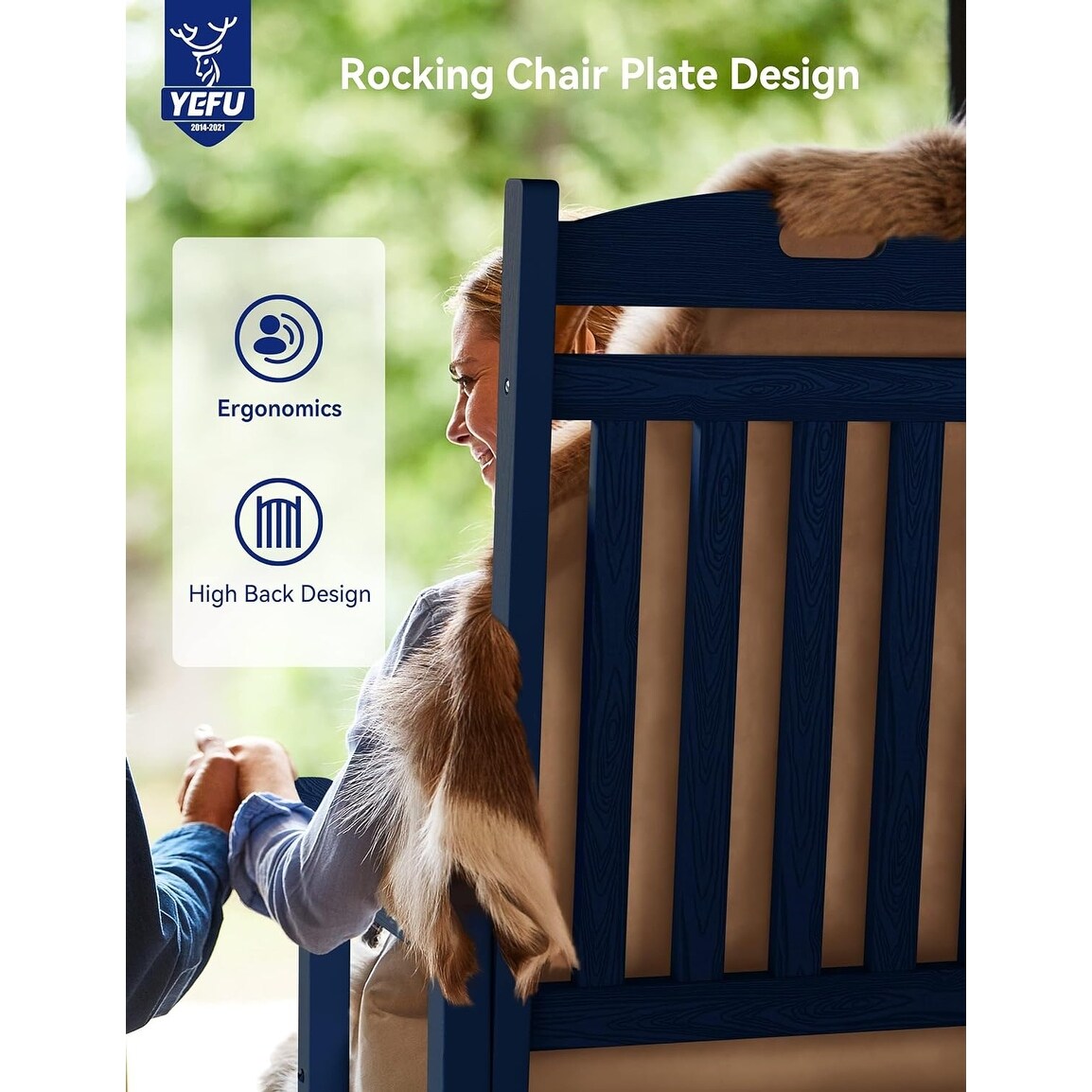 WINSOON All Weather Outdoor Rocking Chair, Set of 2