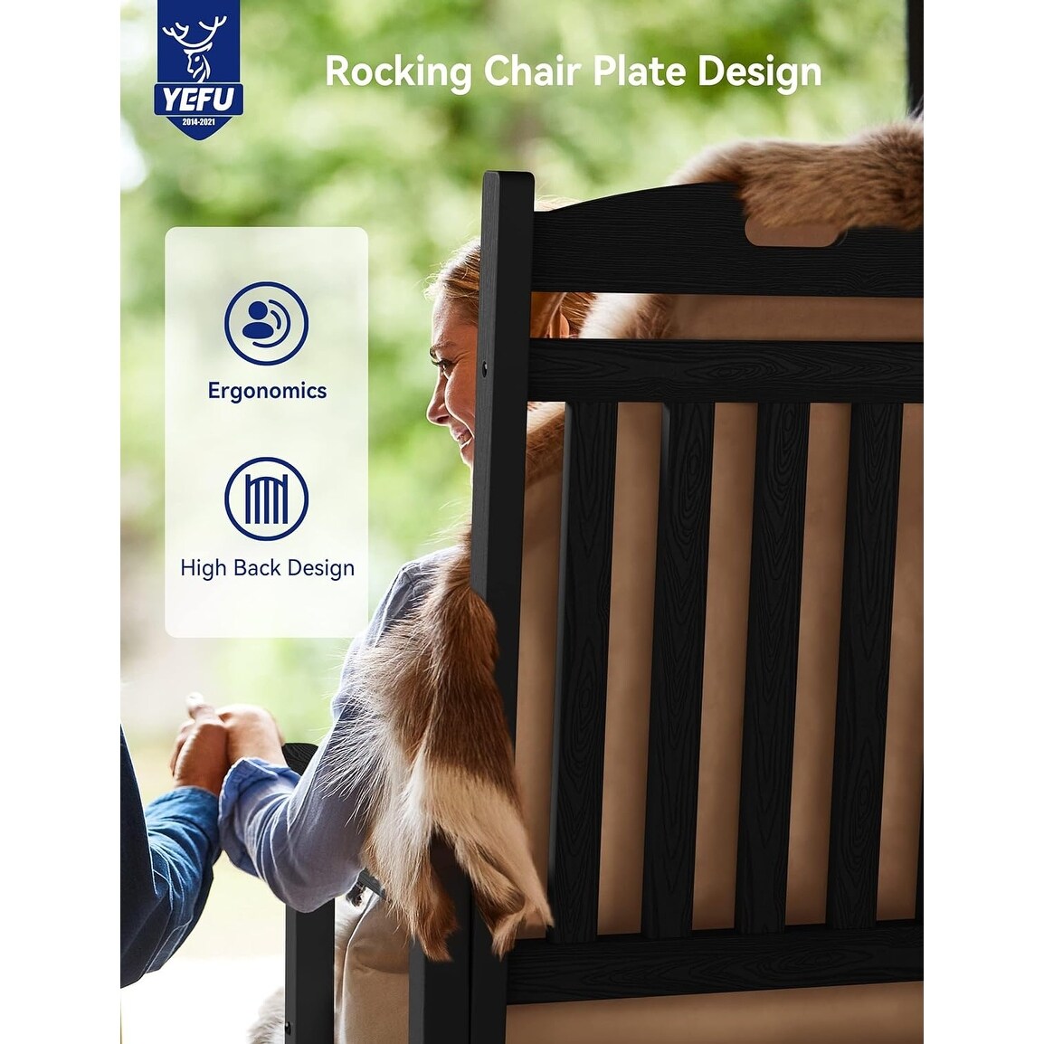 WINSOON All Weather Outdoor Rocking Chair, Set of 2