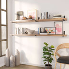 Wallniture Forte 72 in Floating Shelves, 2 Pcs, Burnt, Wood