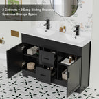 Wavy Line 30/36/48 Bathroom Vanity Set with Sink & Faucet