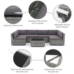 Wicker/ Steel 7-piece Outdoor Cushioned Sectional Sofa Set