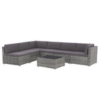 Wicker/ Steel 7-piece Outdoor Cushioned Sectional Sofa Set