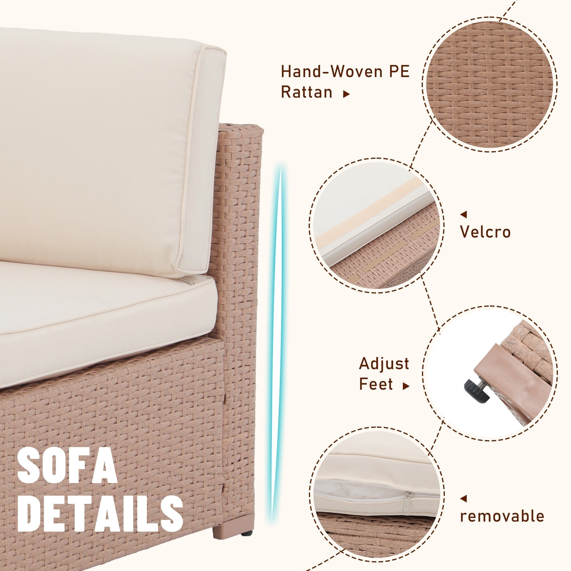 Wicker/ Steel 7-piece Outdoor Cushioned Sectional Sofa Set