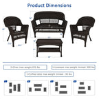 Wicker Patio 4-piece Conversation Set