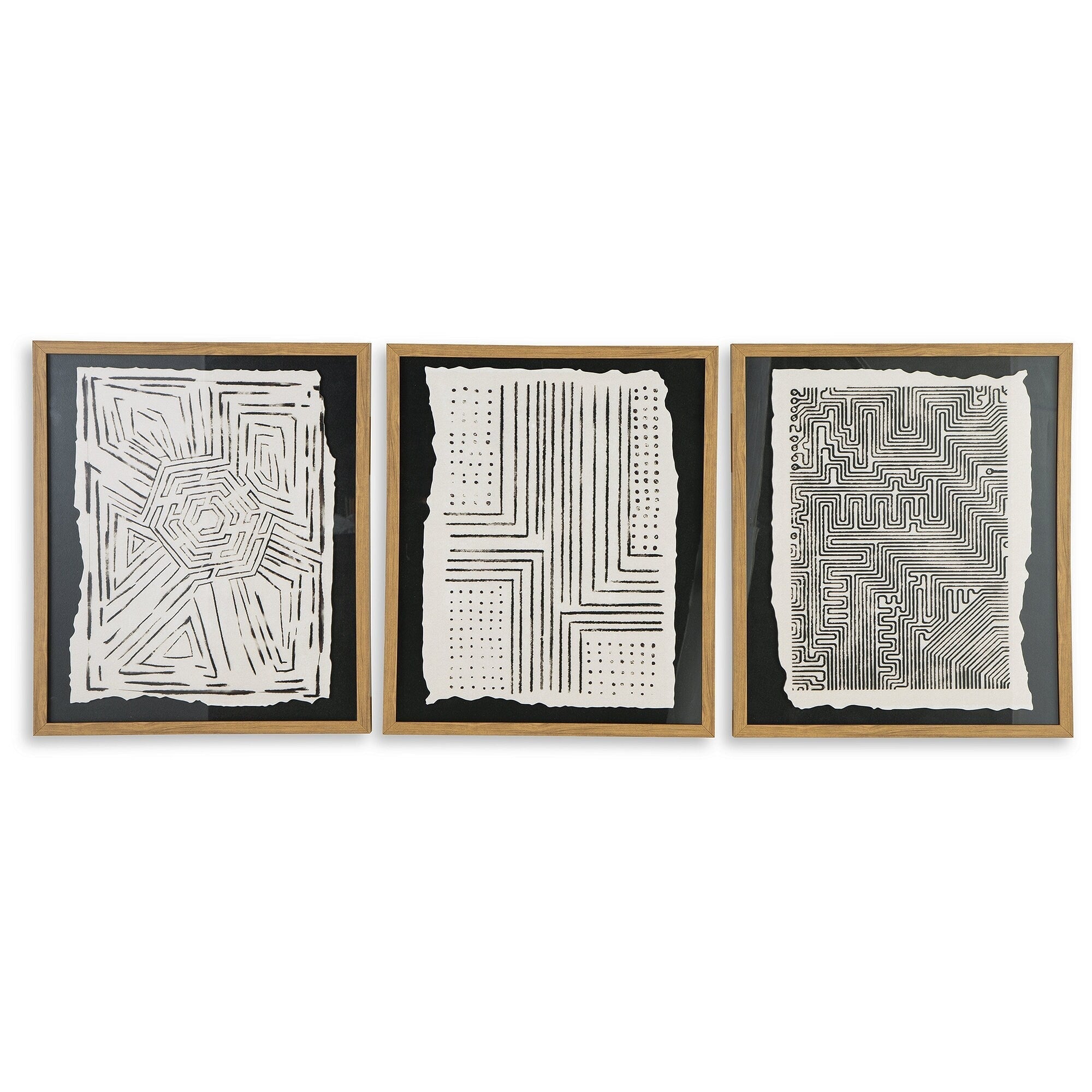 Wonderstow Black/Beige Wall Art, Set of 3