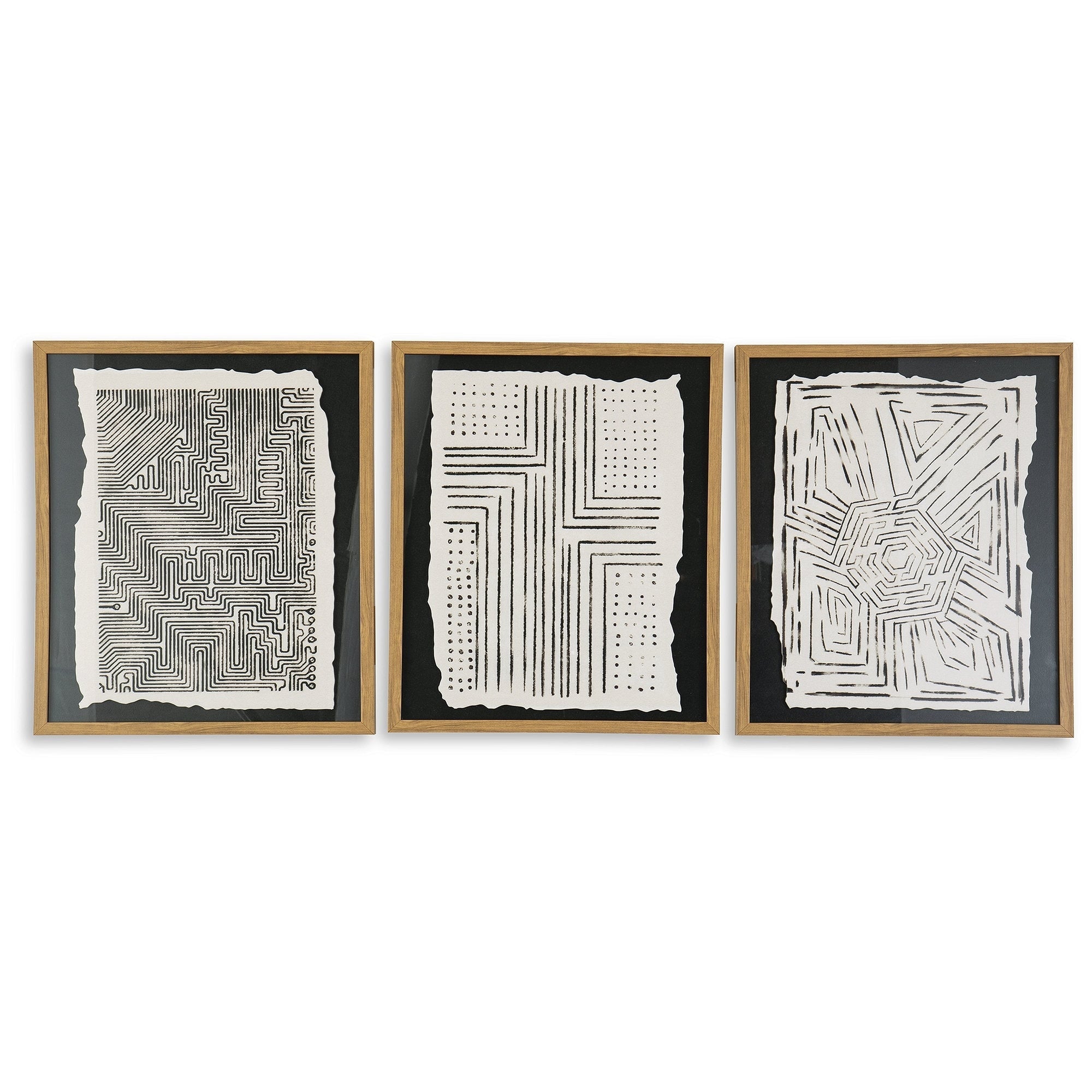 Wonderstow Black/Beige Wall Art, Set of 3