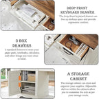 60 Farmhouse Executive Desk, Wood Home Office Desk, Computer Desk