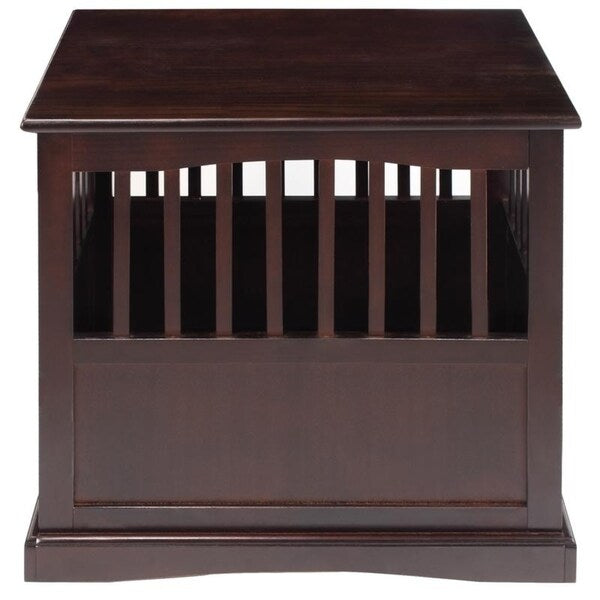 Wooden Pet Crate End Table with Lockable Door