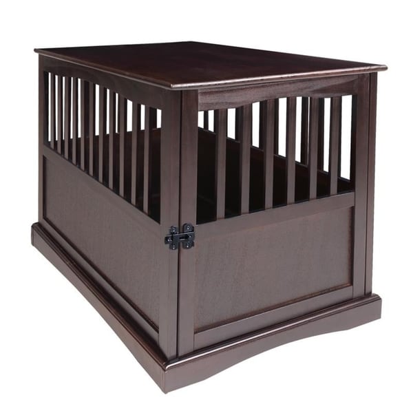 Wooden Pet Crate End Table with Lockable Door