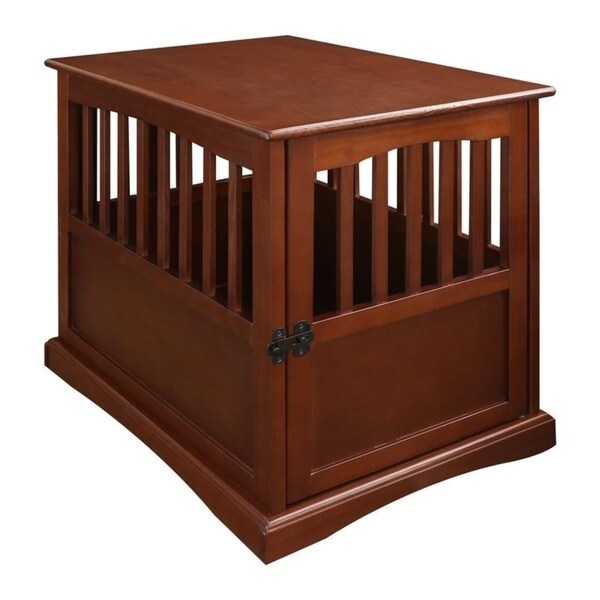 Wooden Pet Crate End Table with Lockable Door