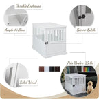 Wooden Pet Crate End Table with Lockable Door