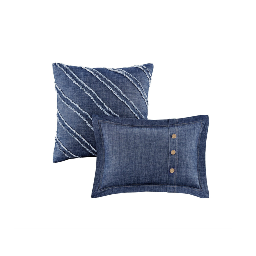 Woolrich Perry Blue Oversized and Overfilled Denim Comforter Set