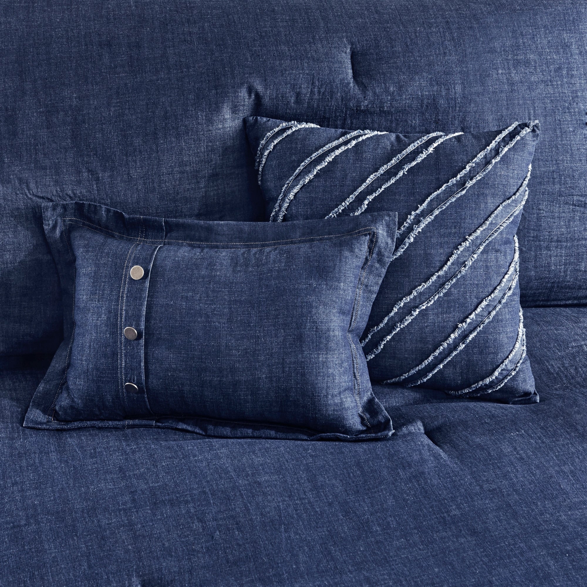 Woolrich Perry Blue Oversized and Overfilled Denim Comforter Set