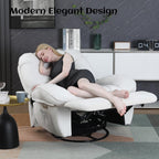 XINMICS Swivel Power Recliner Chair, Massage Rocker Recliners with Heated ,USB, USB-C and Side Pocket