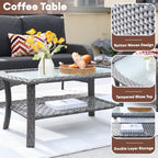 XIZZI 4-piece Outdoor Patio Furniture Conversation Set with Table